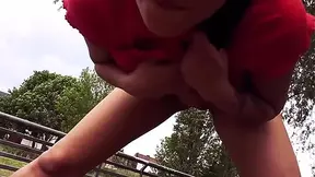 Risky German Public Fuck with Hot Brunette Stunner