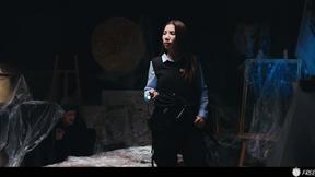 Female Security Girl  Into Giving Handjob - Italian Babe Layla Scarlett T