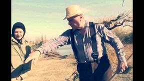 Old Man Couple with Farm Fuck and Cumshot on Hairy Pussy