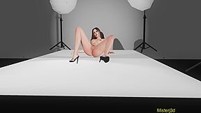Jennas First Nude Modeling Shoot With 3d Animated And Car Toon
