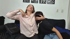 Job Test with Sweaty and Wet Armpits By Sabrina and Cris Cam Babi part 3