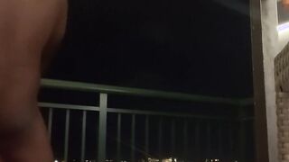 Huge Butt Hispanic Slutwife Tina fucks bbcs on balcony