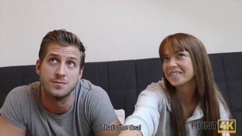 HUNT4K. Slut rides stranger's phallus while cuckold watches this