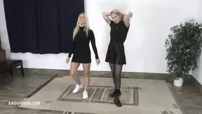 Mistresses Nikki and Amy Punish the Slave