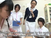 JAV nurses CFNM handjob blowjob demonstration Subtitled