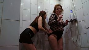 2 ladies pee on you pov