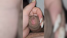 Mommy with long white nails gives STEPSON a handjob
