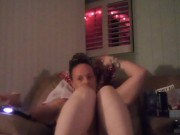 This girl gets horny whenever she plays video games and her pussy gets soaked