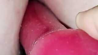 Husband putting a dildo inside my booty