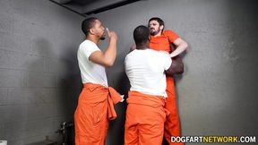 Kay Delicious rides two humongous cocks in a raw prison bang