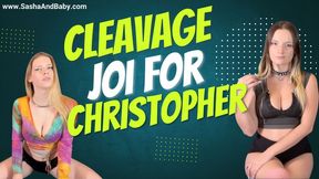 Jerk Off Encouragement with Cleavage for Christopher