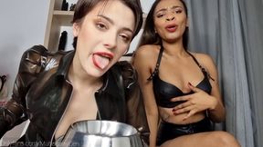 HOT! Spit Fetish POV | MahoganyQen & LadyPerse