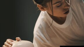”Hot masseuse brings big boobed teen to orgasm by fingering her sexy cunt”