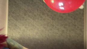 Val jump on red yogaball