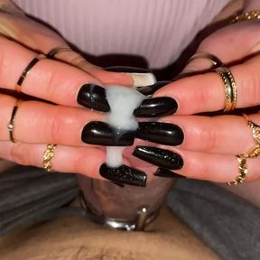 Handjob With My Long Nails Make Him Cum After Chastity Release I MyNastyFantasy