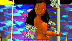 Stripclub showdown big ass black and Latina video game where sexy strippers fight and fuck