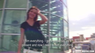 Red Haired Beauty Swallows Cum After Getting Her Pussy Pounded on the Side of the Road
