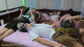 Lederhosen party with sexy nurses after Oktoberfest visit