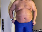 Fat light skin guy being verbal while showing up his big belly