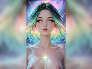 Cosmic Neon Gal Portrait with Luminous Eyes Dreamlike Dream Ai Art Slideshow
