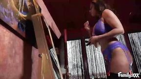 ”Carmen Caliente & Christina Carter are playing with strap-on toy”