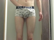 Desperate College Twink Pissing His Tight White Trunks