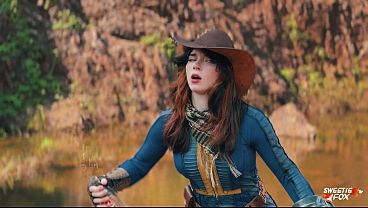 Busty brunette beauty in homemade POV cosplay gets a sloppy blowjobs and