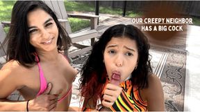 Our Creepy Neighbor Has A Big Cock Feat Aria Nicole and Misty Addams 4K