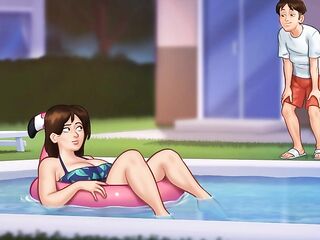 Summertime Saga - Hawt Hawt mother I'd like to fuck gets screwed in the pool in her bikini