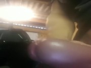Wanking my hard cock off in the garage