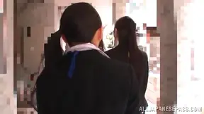 Hot Japanese milf in sexy uniform loving herself 2