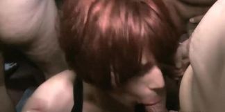 BUKKAKE FESTIVAL - Horny Pixiee Little and Porscher Wells big cock sucking orgy