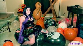 Raven Visits The Looner Underworld - Rides And Cums Multiple Times On Skeleton Balloon Doll - Balloon Fetish - Inflatagirl