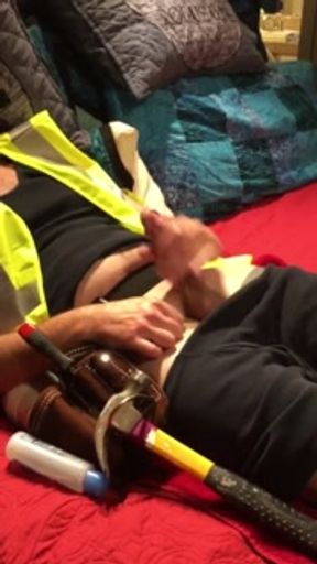 Construction Worker Jacks Off Till Big Cum Shot!!!