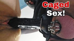 Femdom Sex - Chastity Tease & Denial Strapon Riding Fucking Dildo