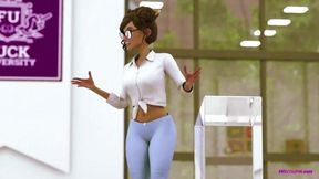 Ebony Hotties get gangbanged in locker room - 3D anime cartoon