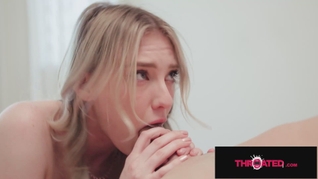 Throated - Slurpy Blonde Sucks & Deepthroats Big Cock