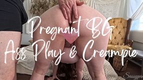 Pregnant BG Ass Play & Creampie - A boy girl scene featuring Ass, Asshole, Oil, & Cream Pie ft MILF Sassypantz
