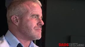 Horny officers gobbled their boners and licked their tight ass hole