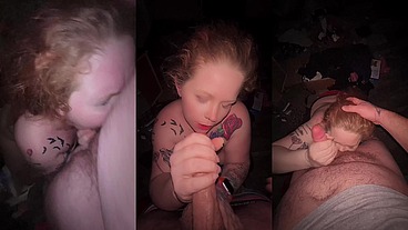Redhead compilation! Gagging on dick
