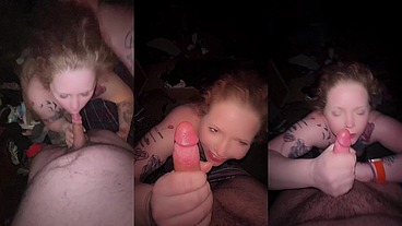 Redhead compilation! Gagging on dick