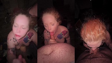 Redhead compilation! Gagging on dick