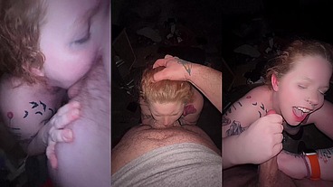 Redhead compilation! Gagging on dick