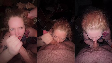 Redhead compilation! Gagging on dick