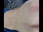 Cumshot in car while driving home