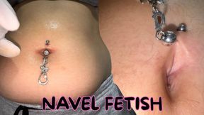 Navel fetish: I play with my piercings and my fingers