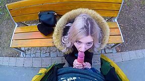 Eva Elfie In Cute teen 18+ Swallows Cum For Cash - Public Blowjob In The Park By
