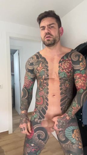 Handsome Masturbates on His Bed