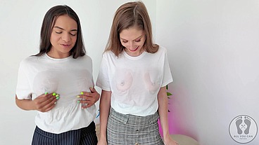 ANA SPEARS ALICE MAZE ARE OFFICE GIRLS WET T-SHIRT WEDNESDAY
