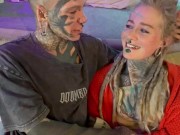 Private Threesome Pussy Fuck With Tattooed Non Binary Slut and Cumshot on Our Faces